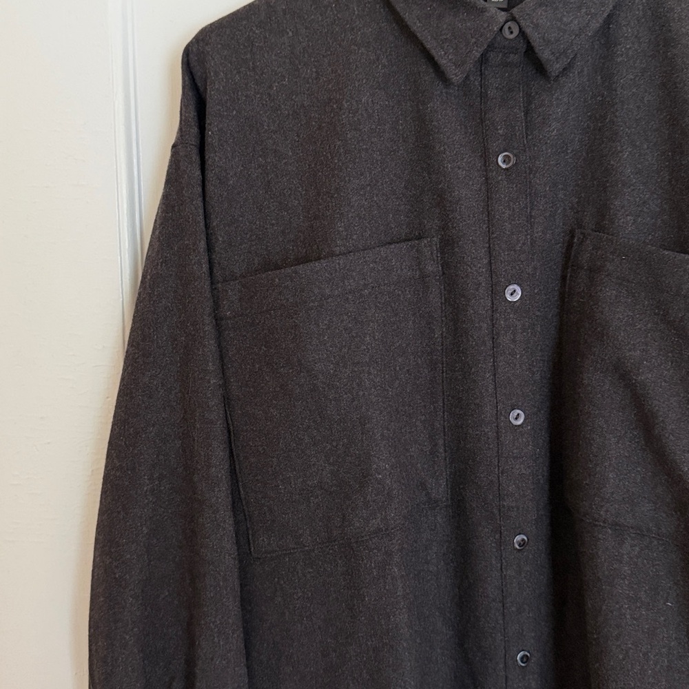 Eileen Fisher Wool Flannel Shirt Jacket